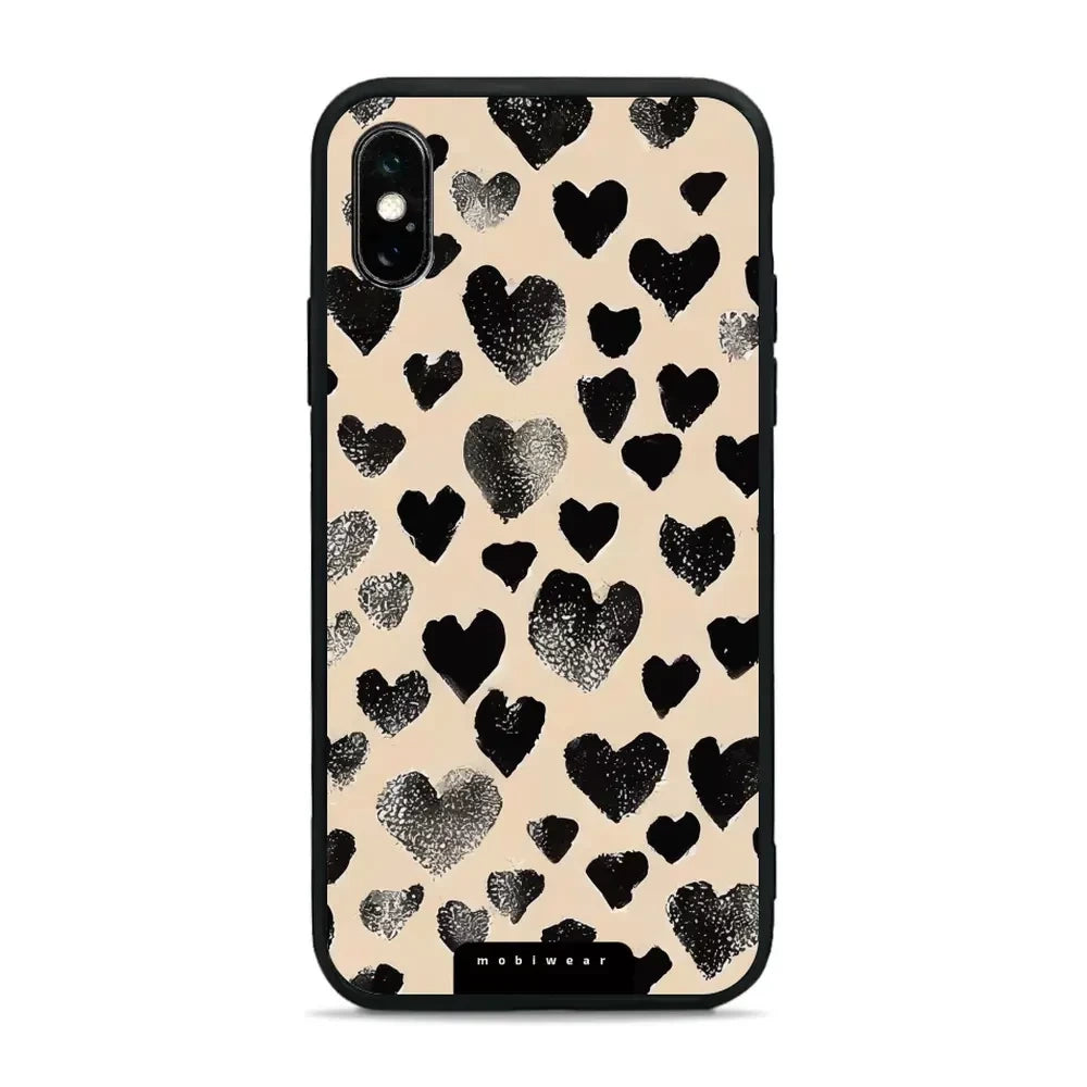 Handyhülle für iPhone X, Mobiwear Glossy Case, Beige Liebe