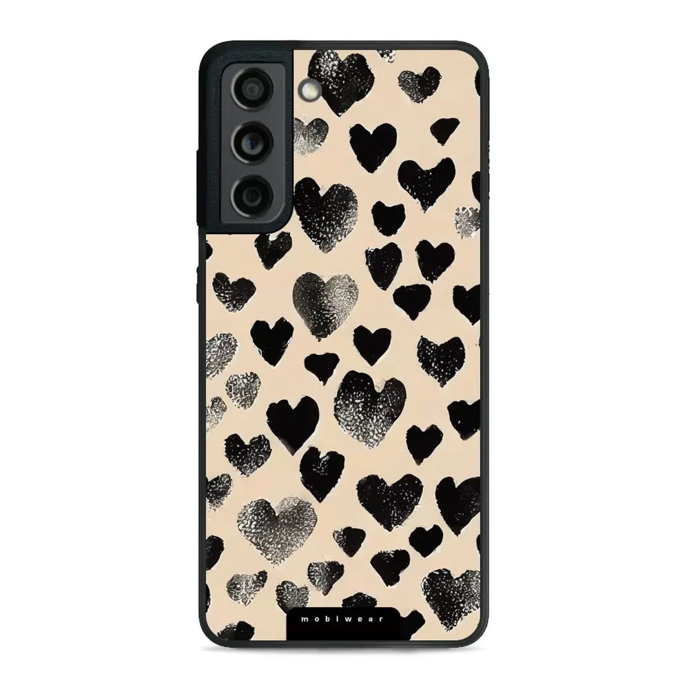 Handyhülle für Galaxy S21 FE, Mobiwear Glossy Case, Beige Liebe