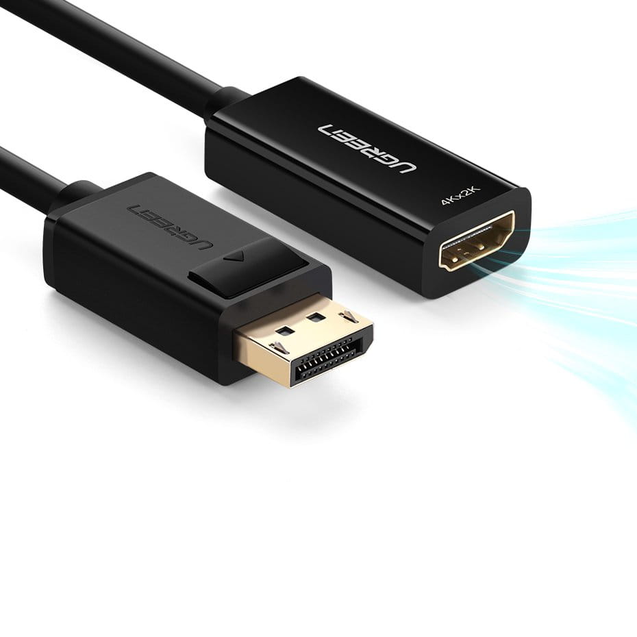 Ugreen DisplayPort (männlich) – HDMI (weiblich) Adapter, FHD, 0,25 m, Schwarz