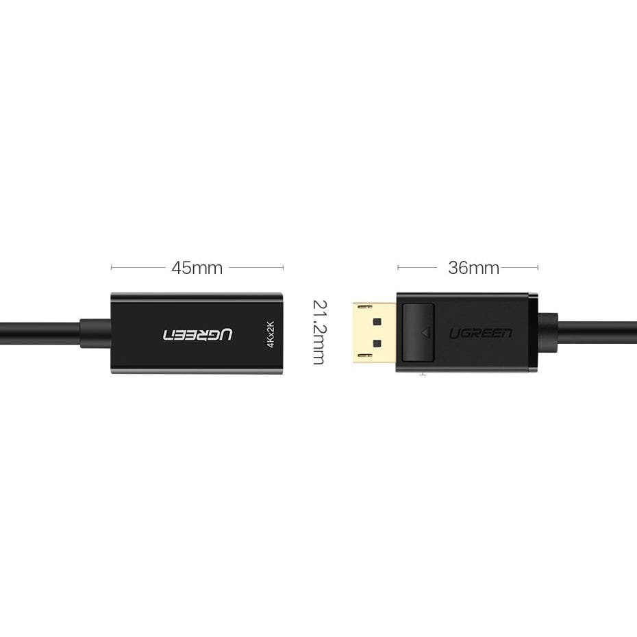 Ugreen DisplayPort (männlich) – HDMI (weiblich) Adapter, FHD, 0,25 m, Schwarz