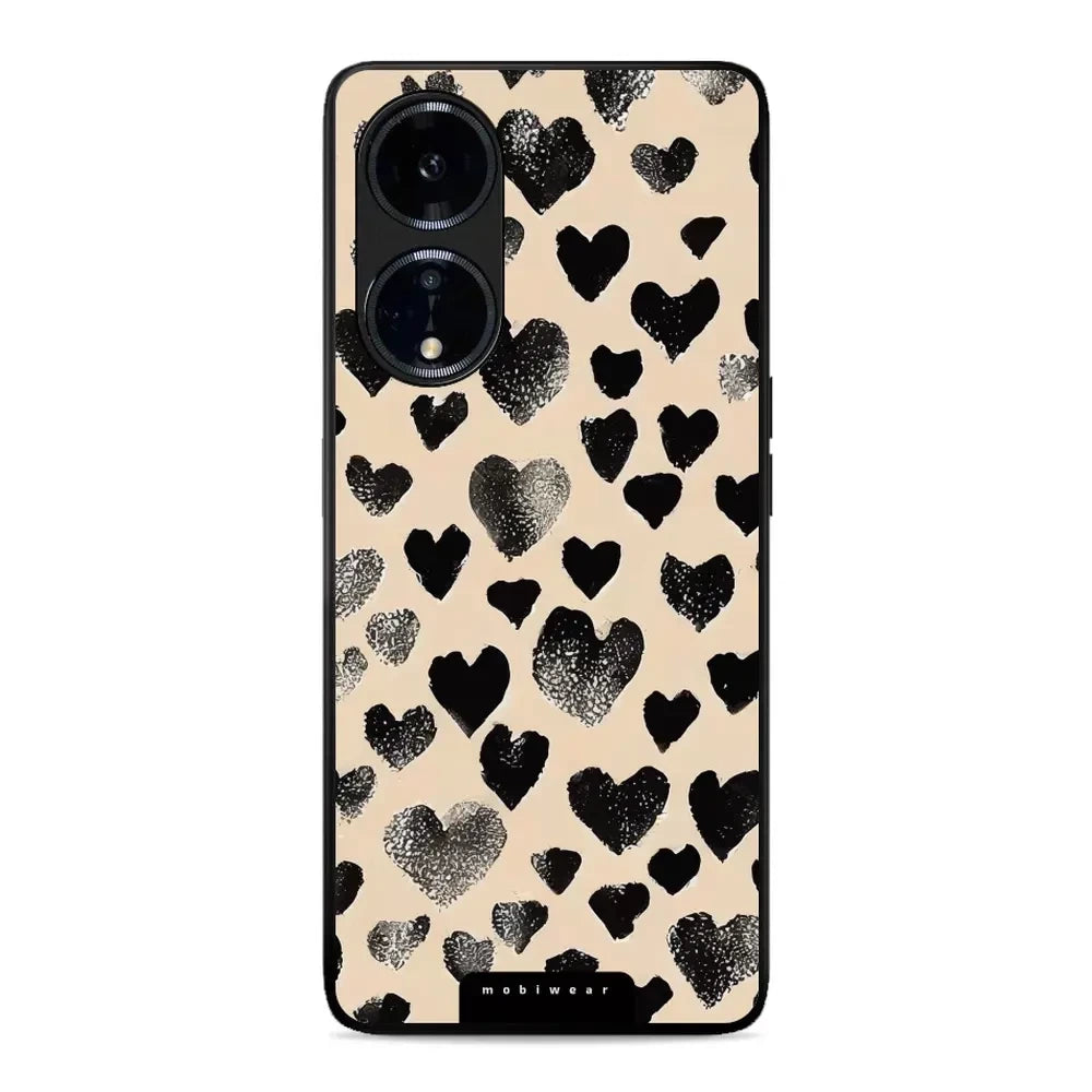 Handyhülle für Oppo A98 5G, Mobiwear Glossy Case, Beige Liebe