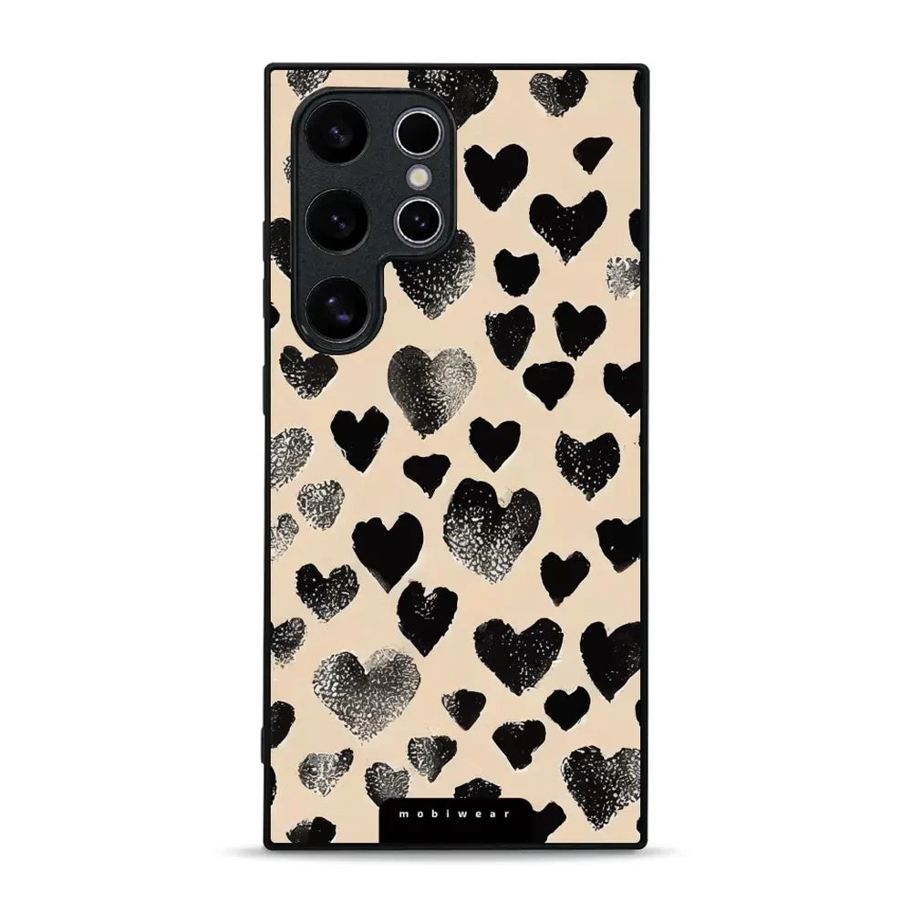 Handyhülle für Galaxy S24 Ultra, Mobiwear Glossy Case, Beige Liebe