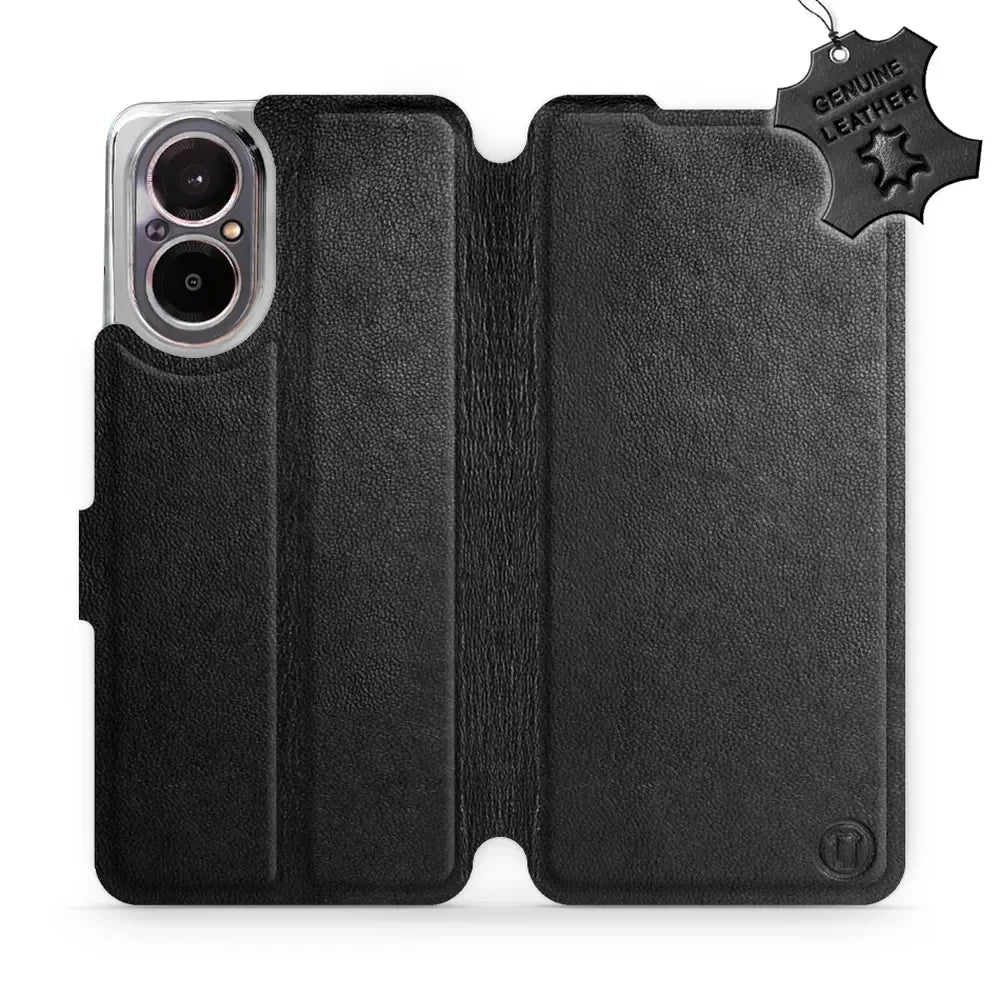 Echtleder Handyhülle für Realme C67 4G, Mobiwear Leather, Schwarz