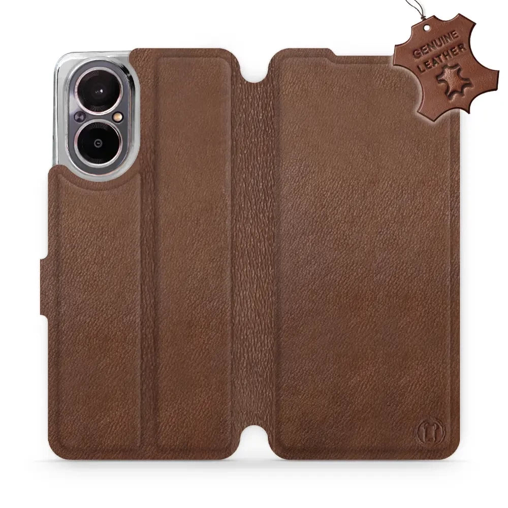 Echtleder Handyhülle für Realme C67 4G, Mobiwear Leather, Braun