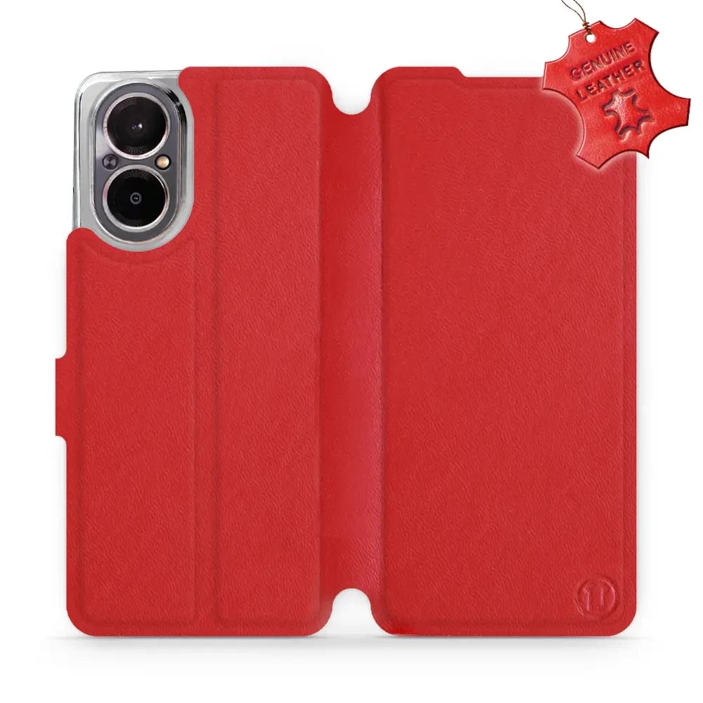 Echtleder Handyhülle für Realme C67 4G, Mobiwear Leather, Rot