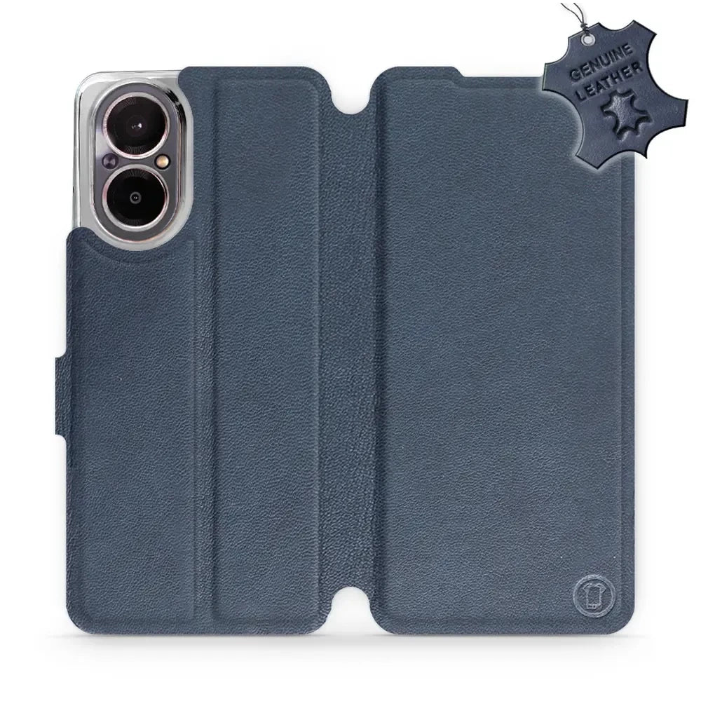 Echtleder Handyhülle für Realme C67 4G, Mobiwear Leather, Dunkelblau