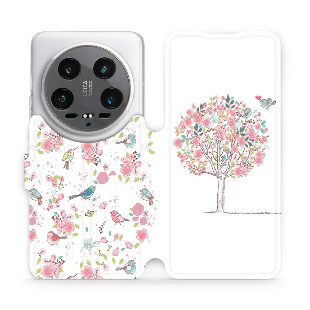 Handyhülle mit klappe für Xiaomi 14 Ultra, Mobiwear Book, Rosa Hain