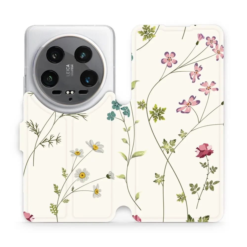 Handyhülle mit klappe für Xiaomi 14 Ultra, Mobiwear Book, Feldblumen