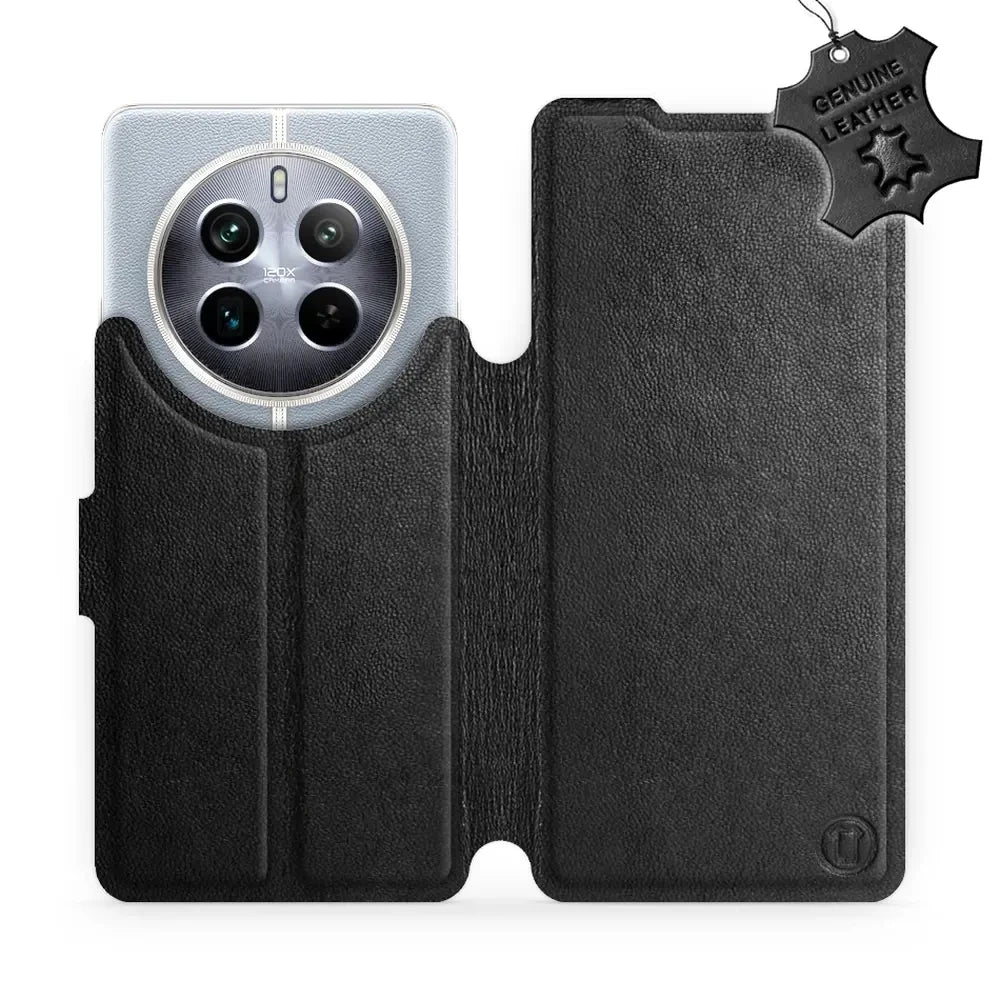 Echtleder Handyhülle für Realme 12 Pro, Mobiwear Leather, Schwarz