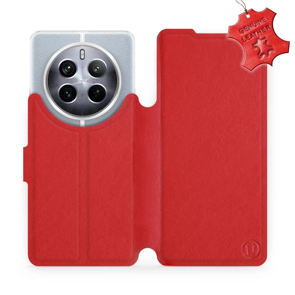 Echtleder Handyhülle für Realme 12 Pro, Mobiwear Leather, Rot