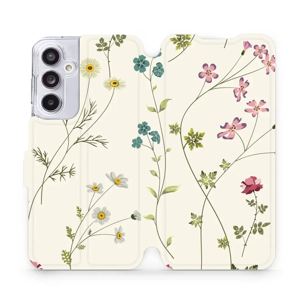 Handyhülle mit klappe für Galaxy A55 5G, Mobiwear Book, Feldblumen