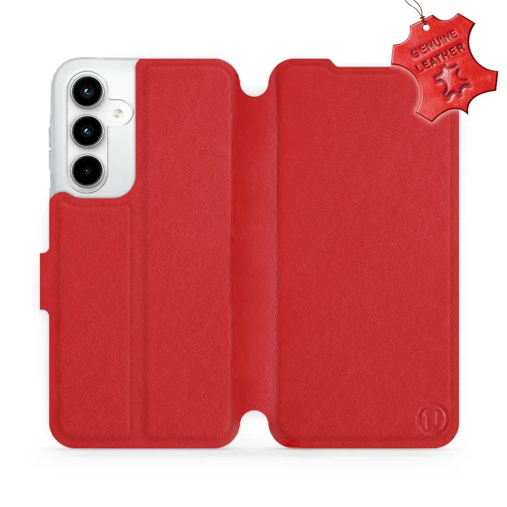 Echtleder Handyhülle für Galaxy A35 5G, Mobiwear Leather, Rot