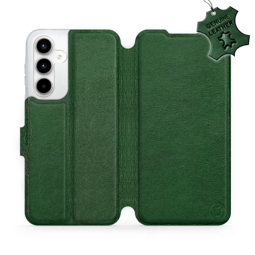 Echtleder Handyhülle für Galaxy A35 5G, Mobiwear Leather, Grün