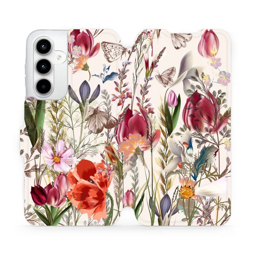 Handyhülle mit klappe für Galaxy A35 5G, Mobiwear Book, Blumenstrauß