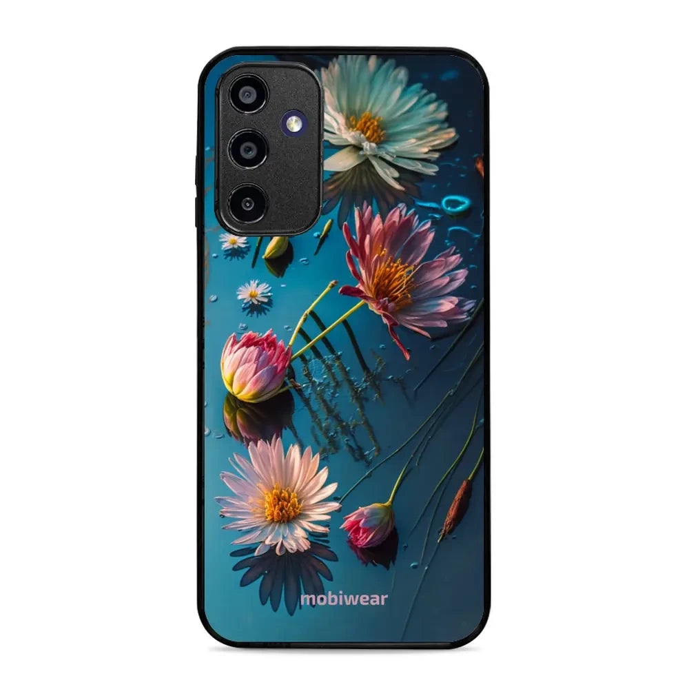 Handyhülle für Galaxy A15 4G, Mobiwear Glossy Case, Blau-Blumig