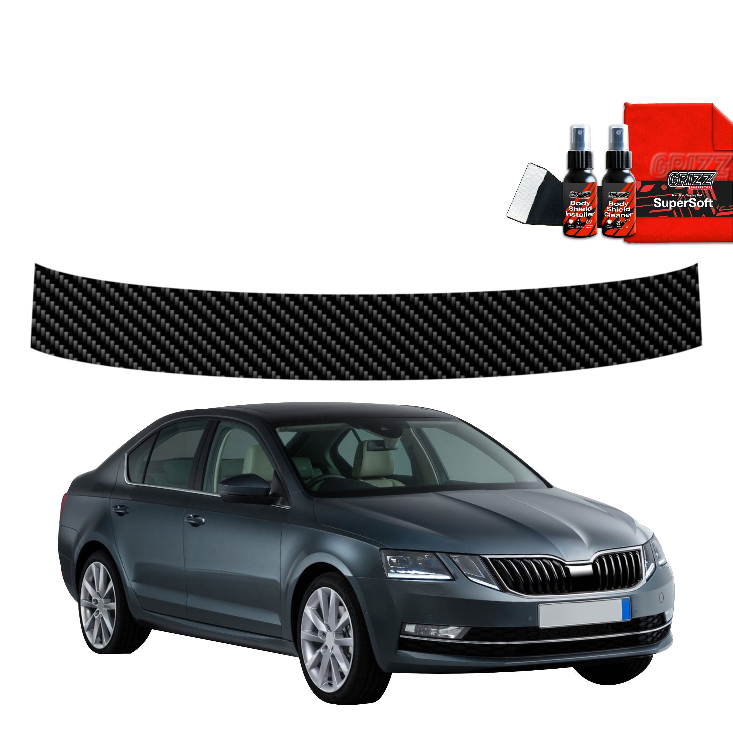Kohlenstoff Schutzfolie Grizz Protector für Ladekante - Skoda Octavia 3 (2017-2020)