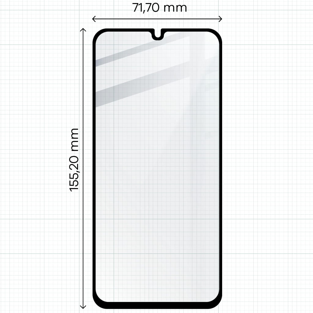 Gehärtetes Glas für Galaxy A15 4G / 5G, Galaxy A25 5G / M15 5G, Bizon Glass Edge, schwarz