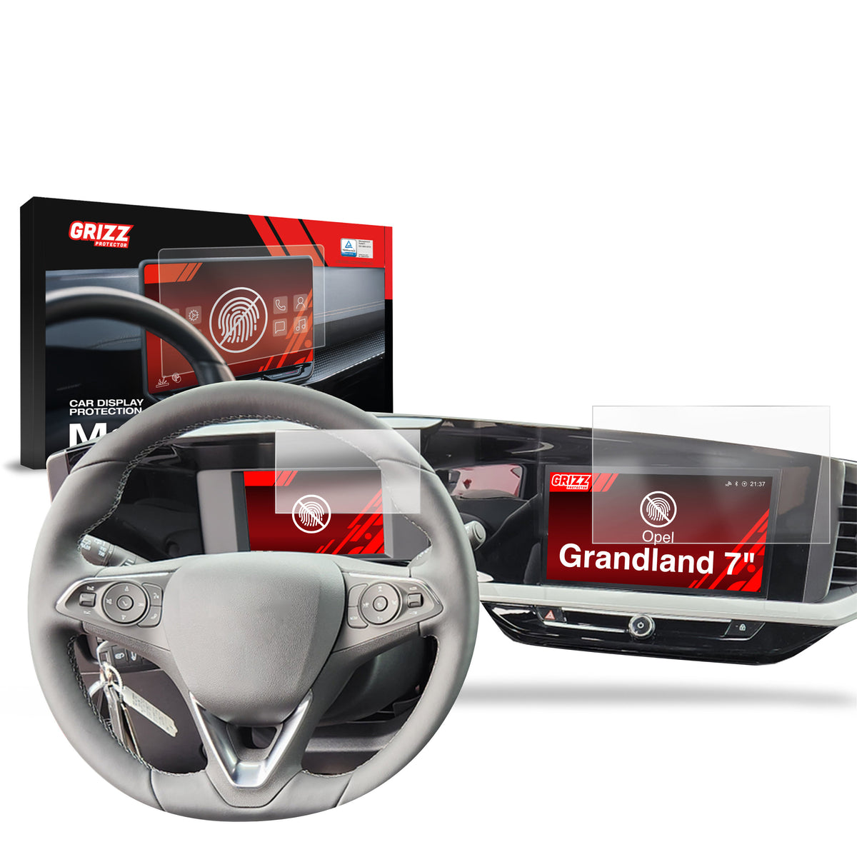 Matte Autodisplayfolie 2in1 für Opel Grandland 7" (2021-2024), Grizz Protector