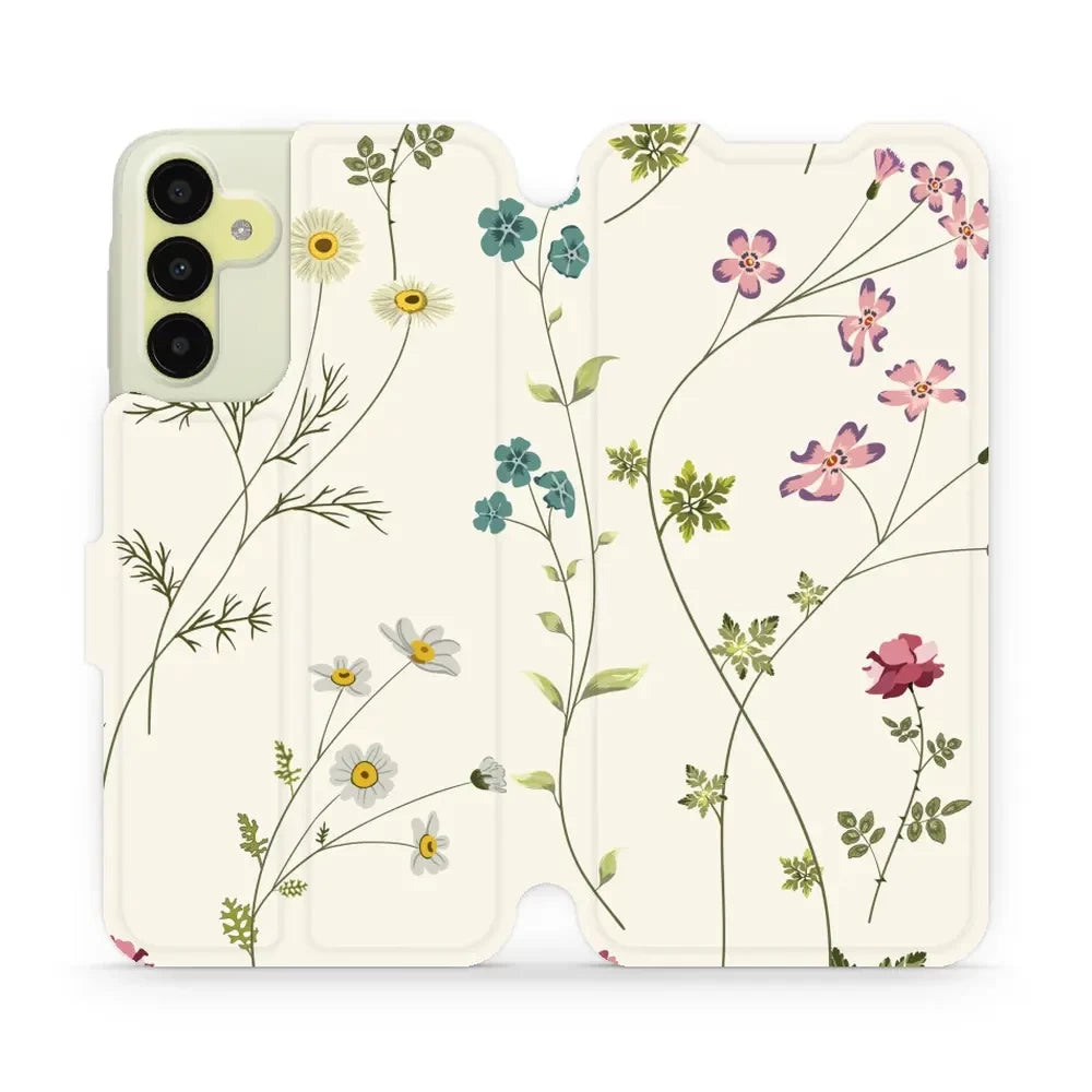 Handyhülle mit klappe für Galaxy M15 5G, Mobiwear Book, Feldblumen