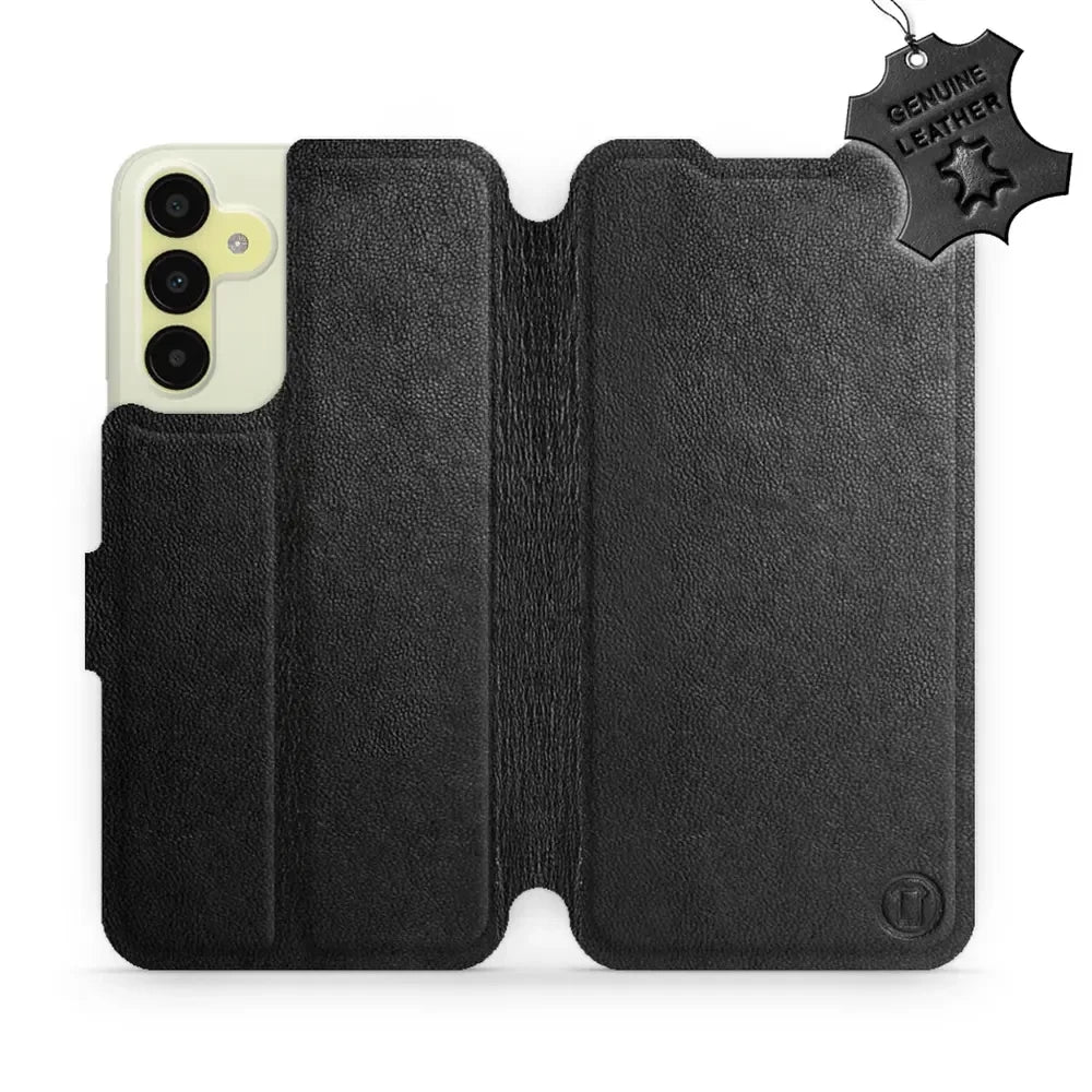 Echtleder Handyhülle für Galaxy M15 5G, Mobiwear Leather, Schwarz