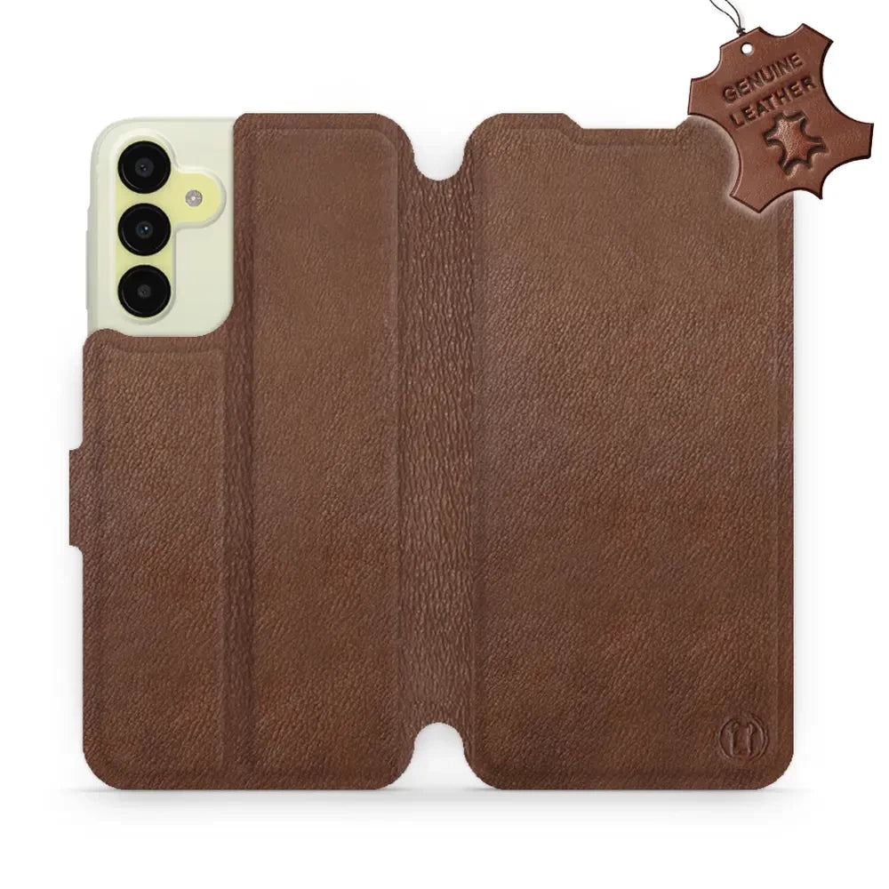 Echtleder Handyhülle für Galaxy M15 5G, Mobiwear Leather, Braun