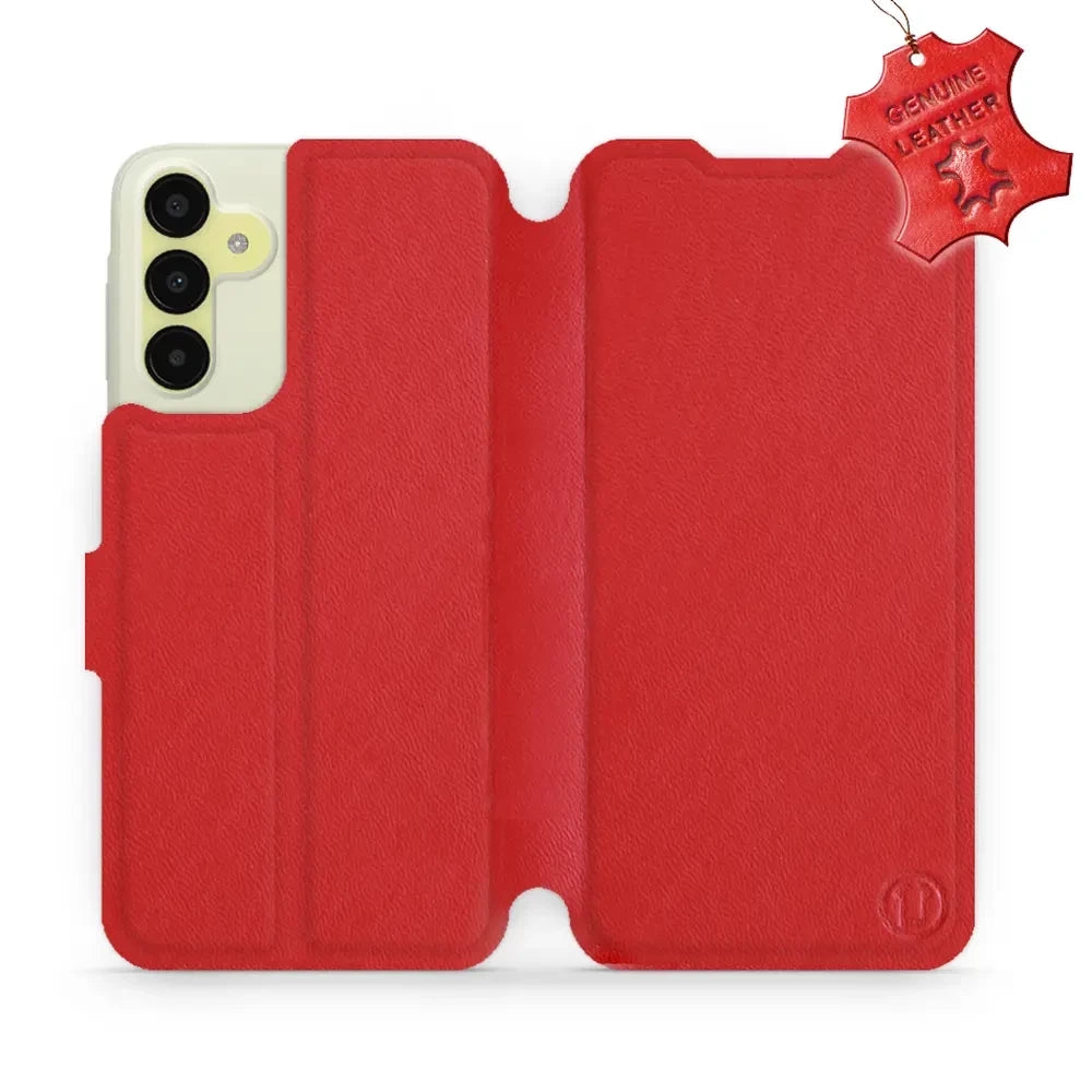 Echtleder Handyhülle für Galaxy M15 5G, Mobiwear Leather, Rot