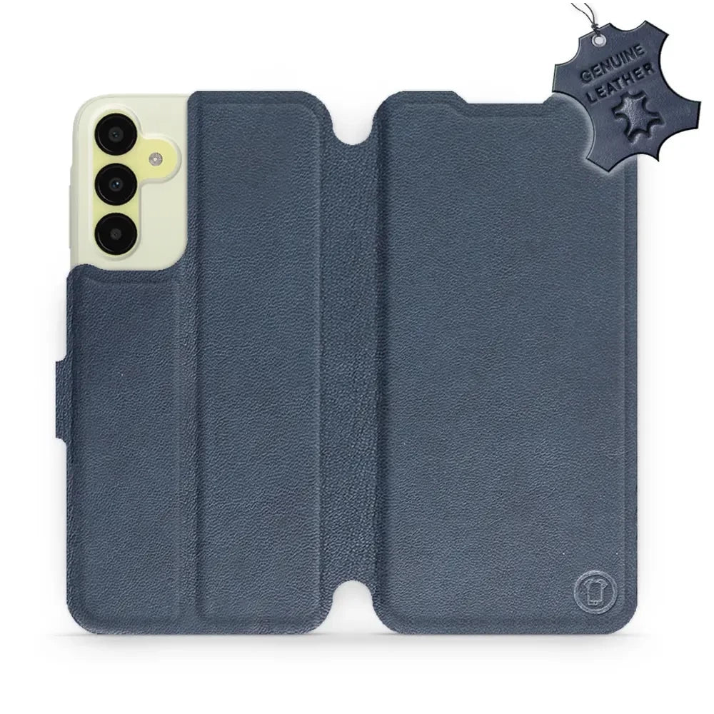 Echtleder Handyhülle für Galaxy M15 5G, Mobiwear Leather, Dunkelblau