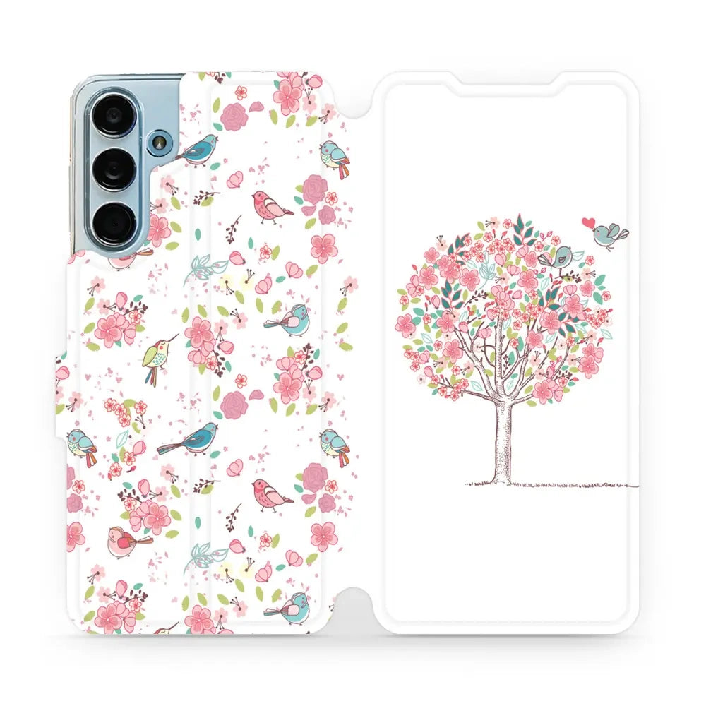 Handyhülle mit klappe für Galaxy M55 5G, Mobiwear Book, Rosa Hain