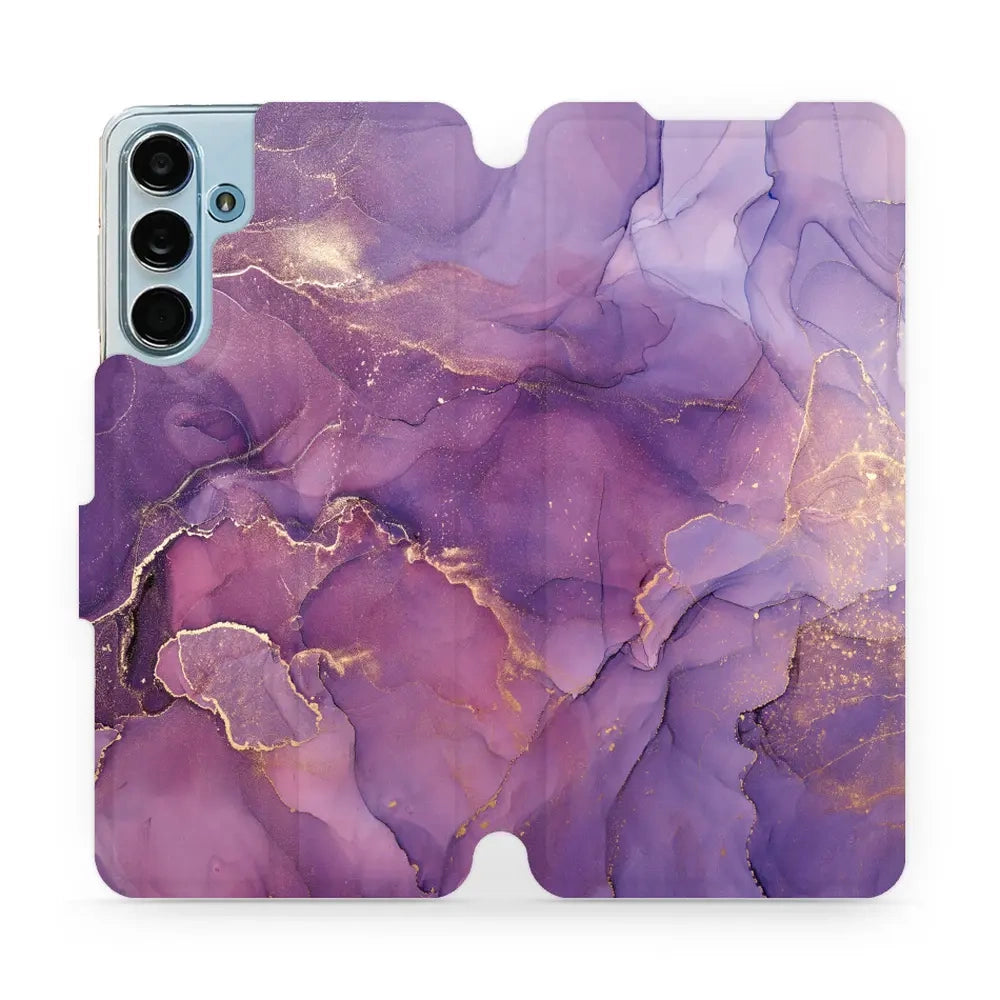 Handyhülle mit klappe für Galaxy M55 5G, Mobiwear Book, Violett