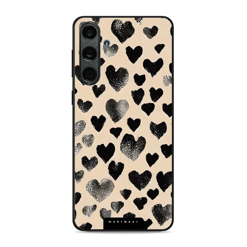 Handyhülle für Galaxy M55 5G, Mobiwear Glossy Case, Beige Liebe