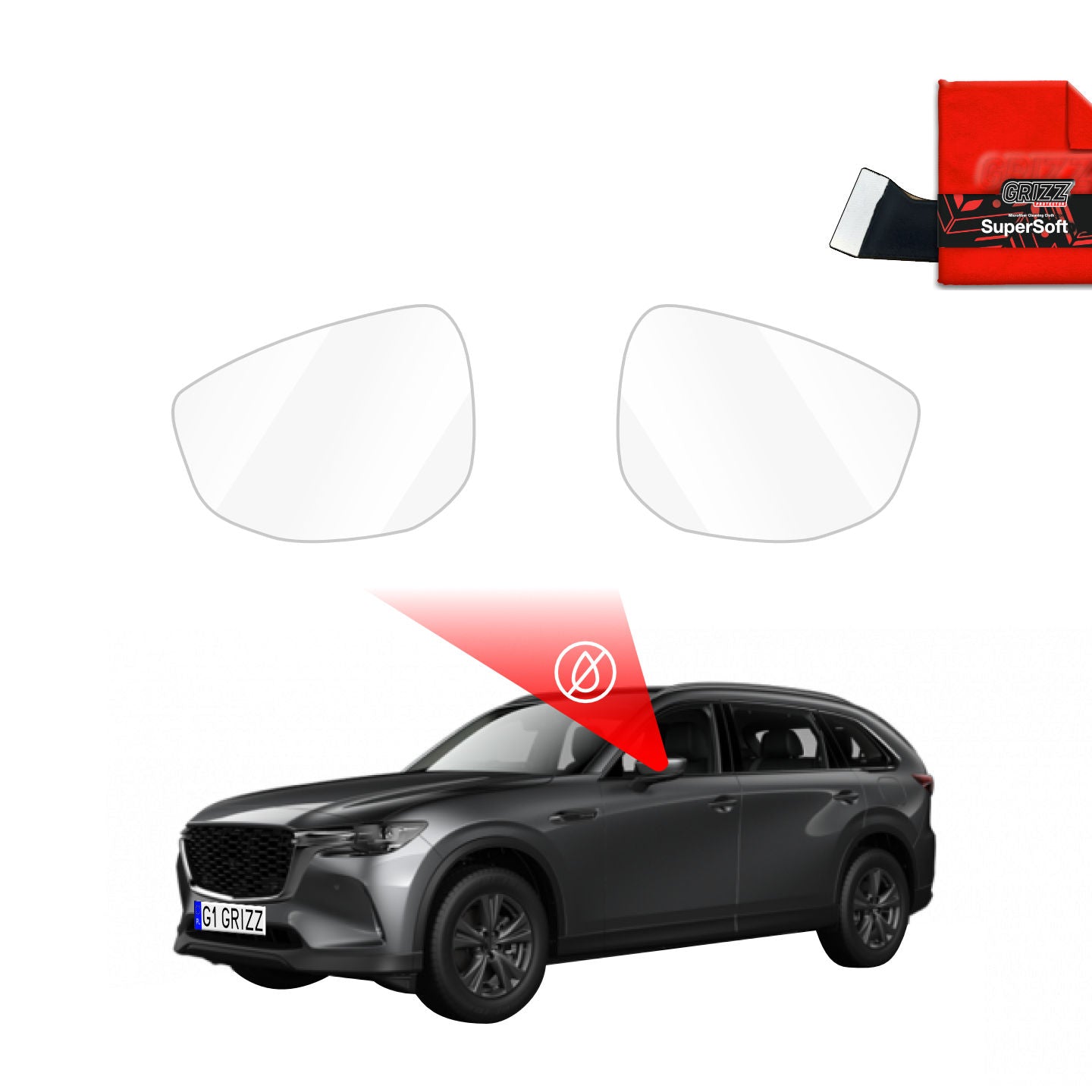 Regenschutzfolie Grizz Protector für Außenspiegel - Mazda CX-80 (2023-2026)
