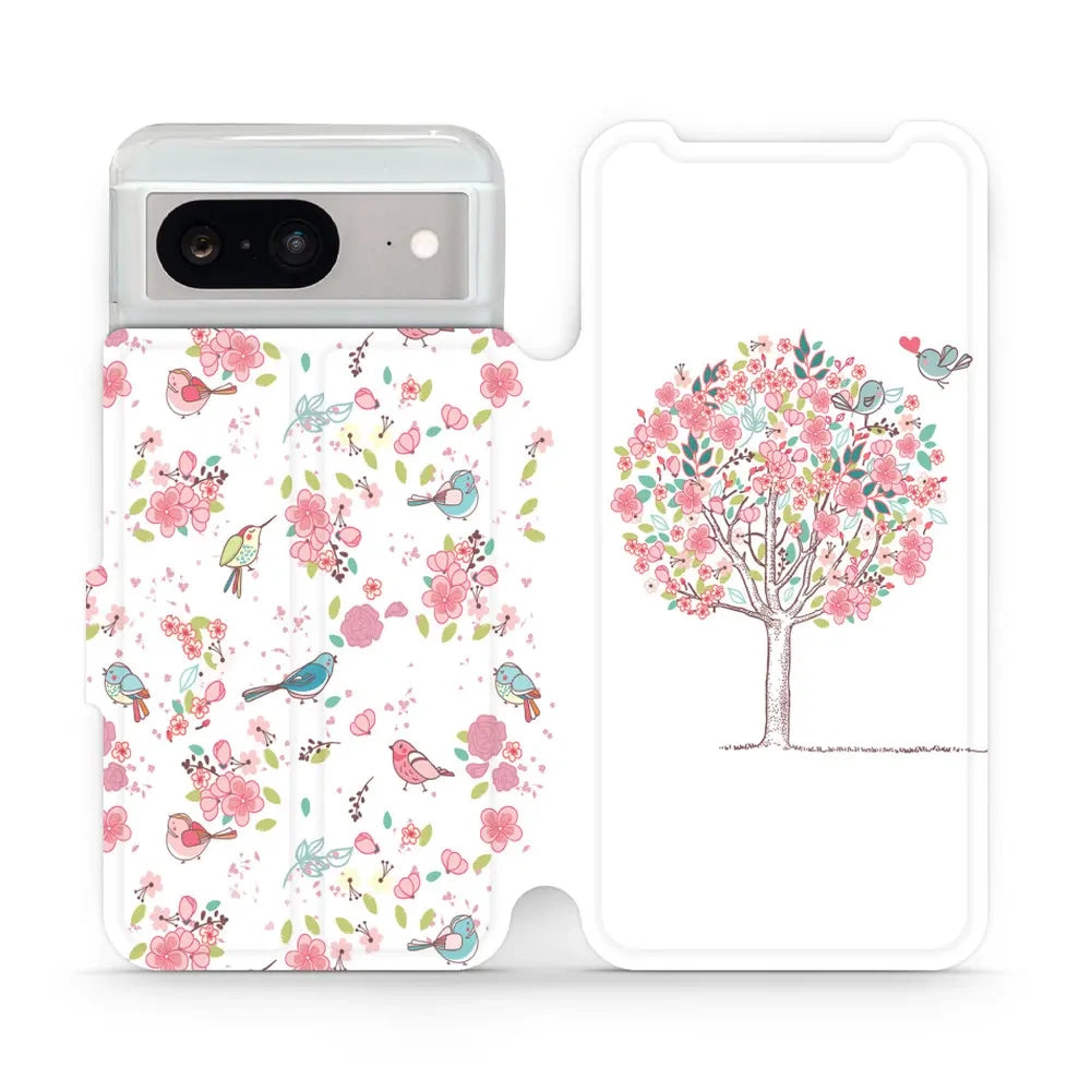 Handyhülle mit klappe für Google Pixel 8, Mobiwear Book, Rosa Hain