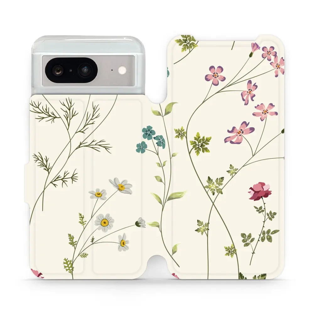 Handyhülle mit klappe für Google Pixel 8, Mobiwear Book, Feldblumen