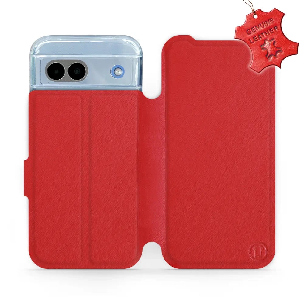 Echtleder Handyhülle für Google Pixel 8a, Mobiwear Leather, Rot
