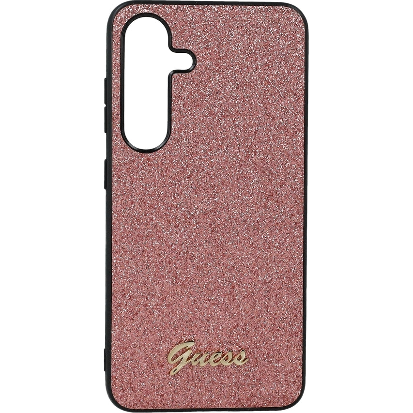 Handyhülle für Galaxy S24, Guess HardCase Glitter Script, Rosa