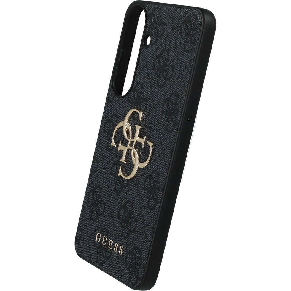 Handyhülle für Galaxy S26 FE, Guess Leather 4G Metal Logo, Schwarz