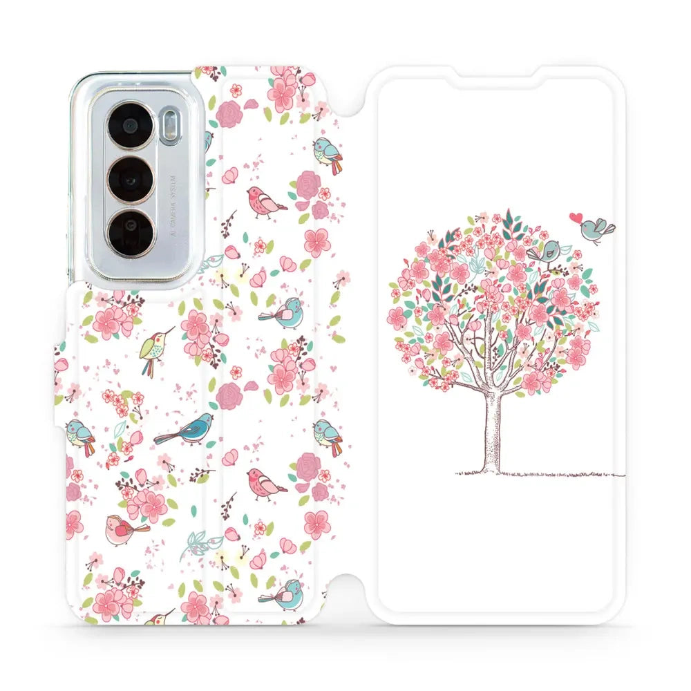 Handyhülle mit klappe für Oppo Reno 12 Pro, Mobiwear Book, Rosa Hain