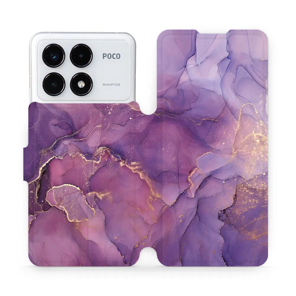 Handyhülle mit klappe für Xiaomi Poco F6 Pro, Mobiwear Book, Violett