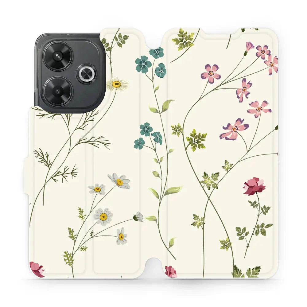 Handyhülle mit klappe für Xiaomi Redmi 13 4G, Mobiwear Book, Feldblumen
