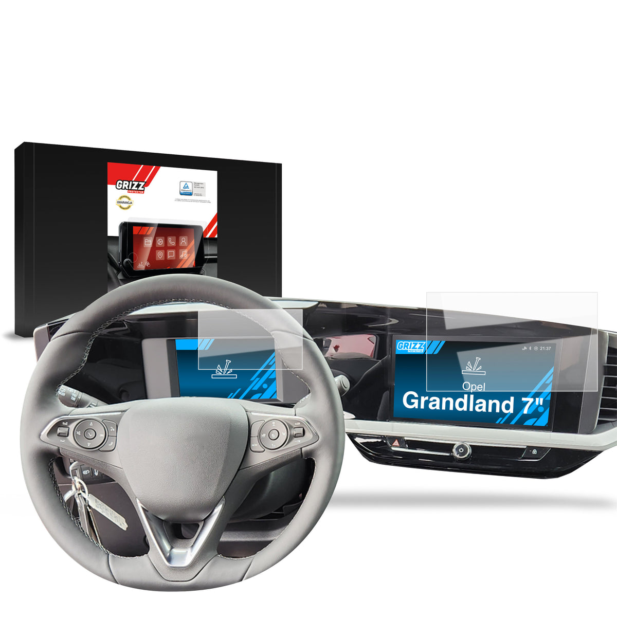 Keramische Autodisplayfolie 2in1 für Opel Grandland 7" (2021-2024), Grizz Protector