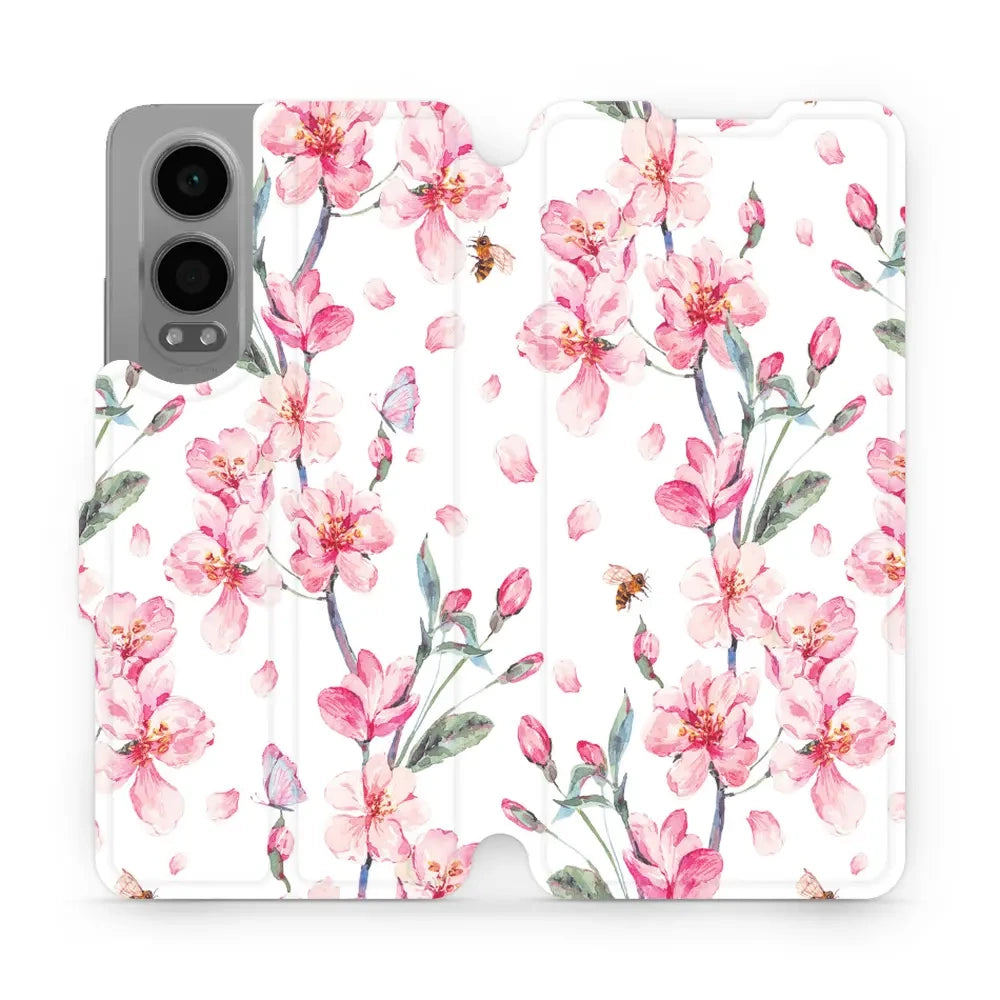 Handyhülle mit klappe für OnePlus Nord CE4 Lite 5G, Mobiwear Book, Rosa Frühling