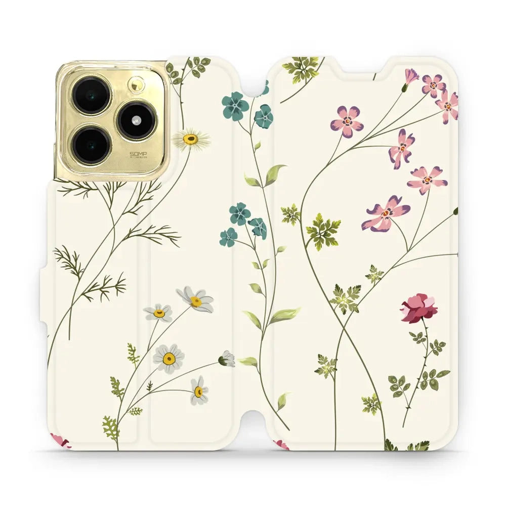 Handyhülle mit klappe für Realme C61, Mobiwear Book, Feldblumen