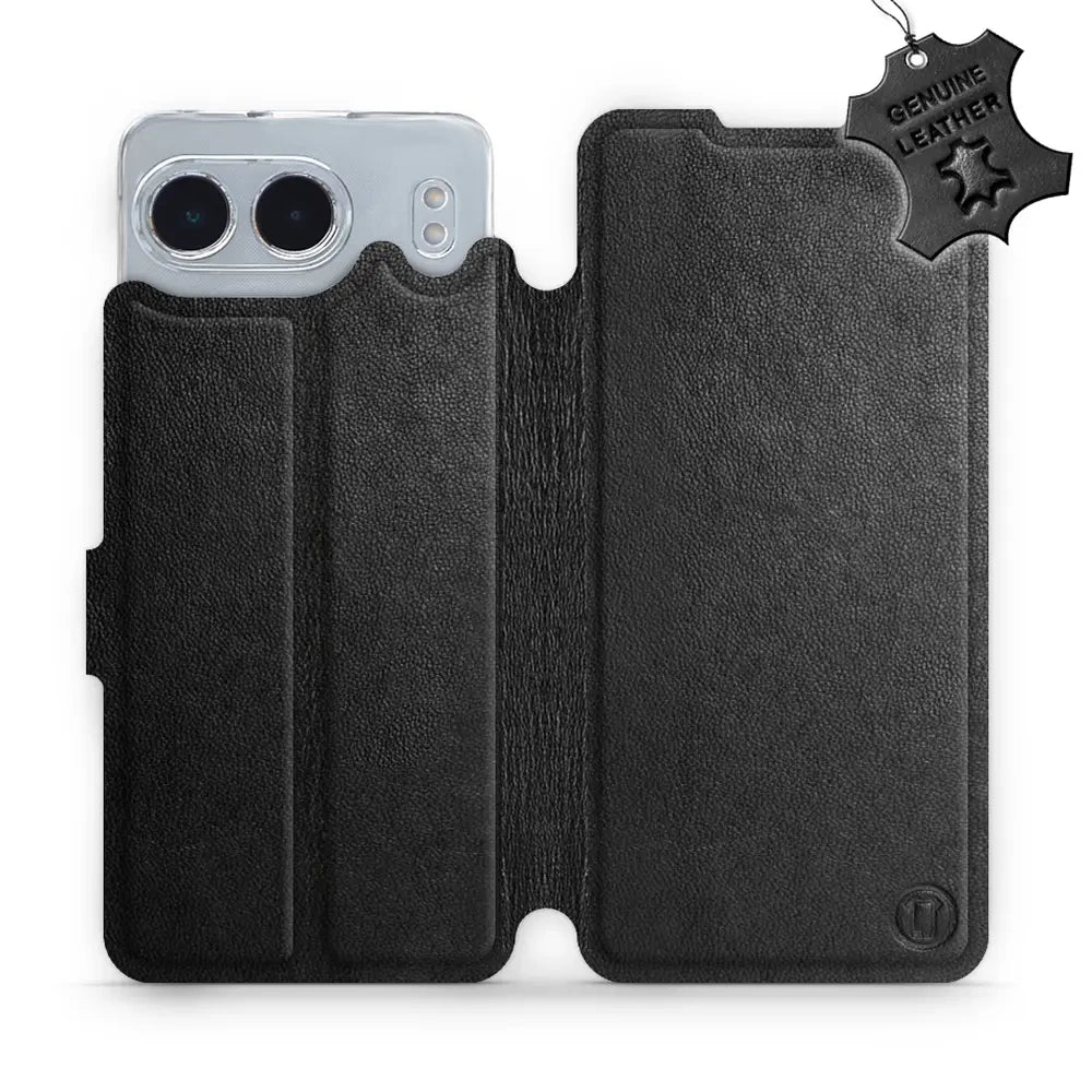 Echtleder Handyhülle für OnePlus Nord 4, Mobiwear Leather, Schwarz