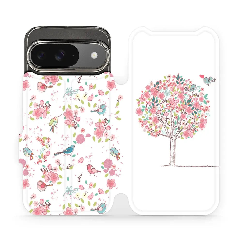 Handyhülle mit klappe für Google Pixel 9, Mobiwear Book, Rosa Hain
