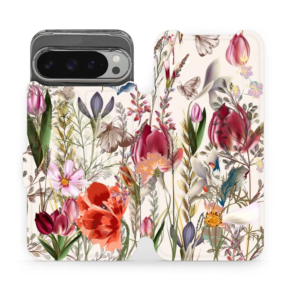 Handyhülle mit klappe für Google Pixel 9 Pro XL, Mobiwear Book, Blumenstrauß