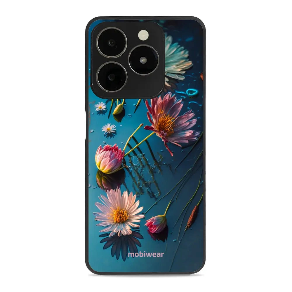 Handyhülle für Realme C61, Mobiwear Glossy Case, Blau-Blumig