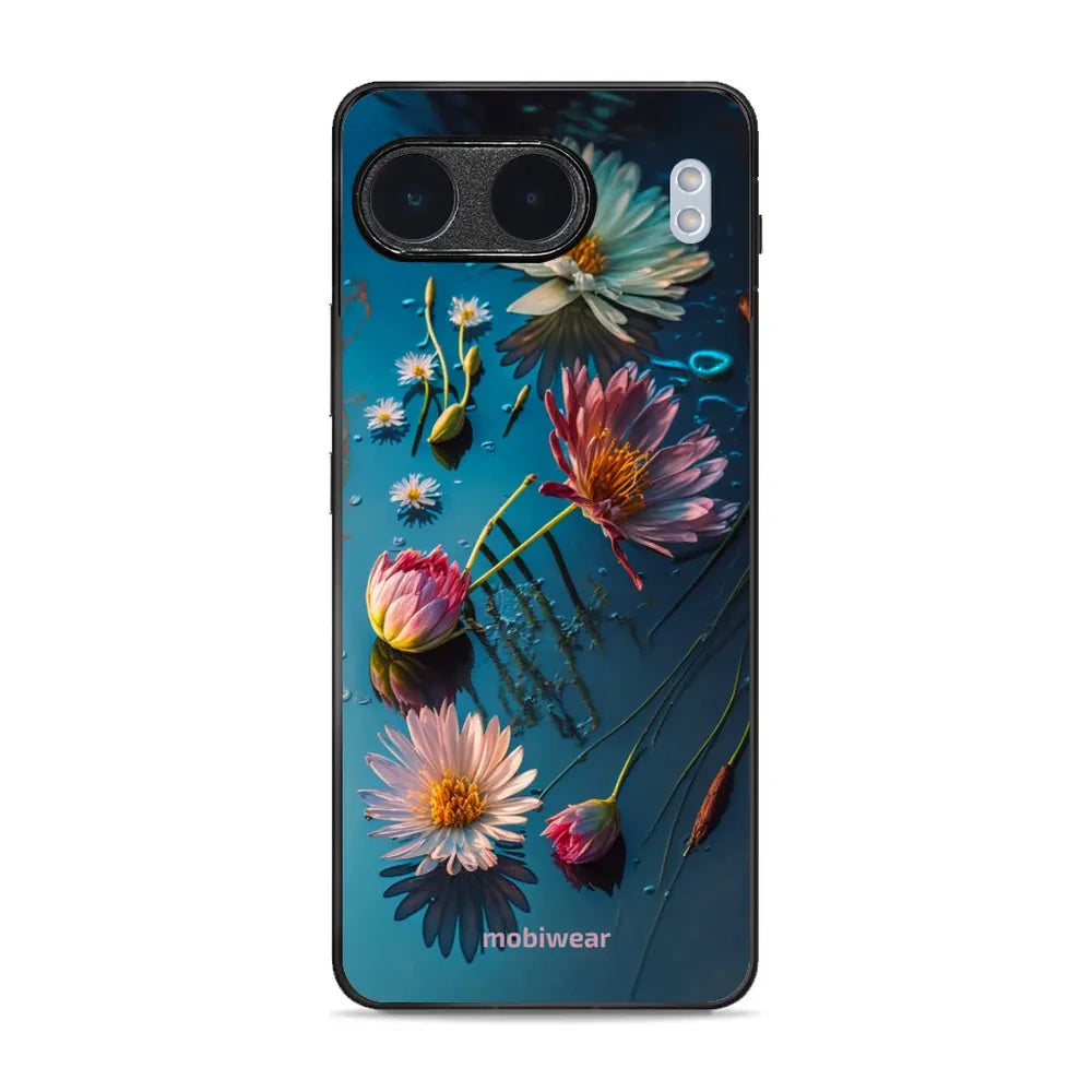Handyhülle für OnePlus Nord 4, Mobiwear Glossy Case, Blau-Blumig