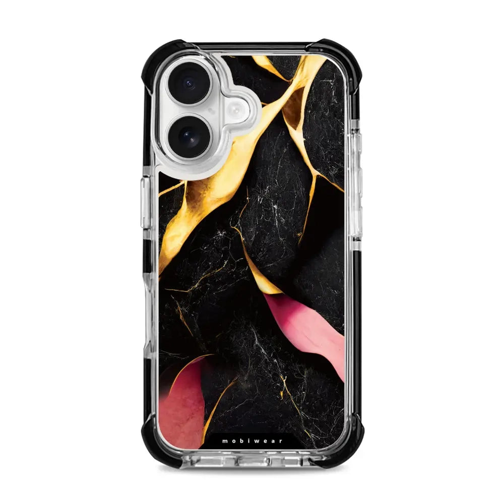 Handyhülle für iPhone 16 mit MagSafe, Mobiwear Elite Bumper, Vergoldetes Erz
