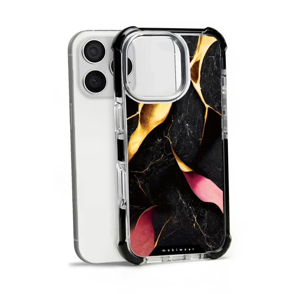 Handyhülle für iPhone 16 Pro mit MagSafe, Mobiwear Elite Bumper, Vergoldetes Erz