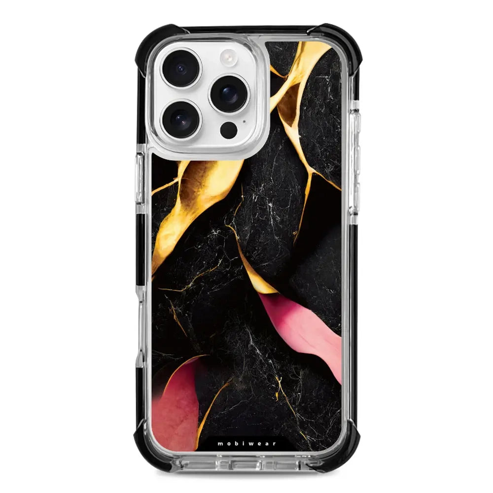 Handyhülle für iPhone 16 Pro Max mit MagSafe, Mobiwear Elite Bumper, Vergoldetes Erz